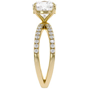 Cushion Solitaire Criss Cross Lab Grown Diamond Engagement Ring