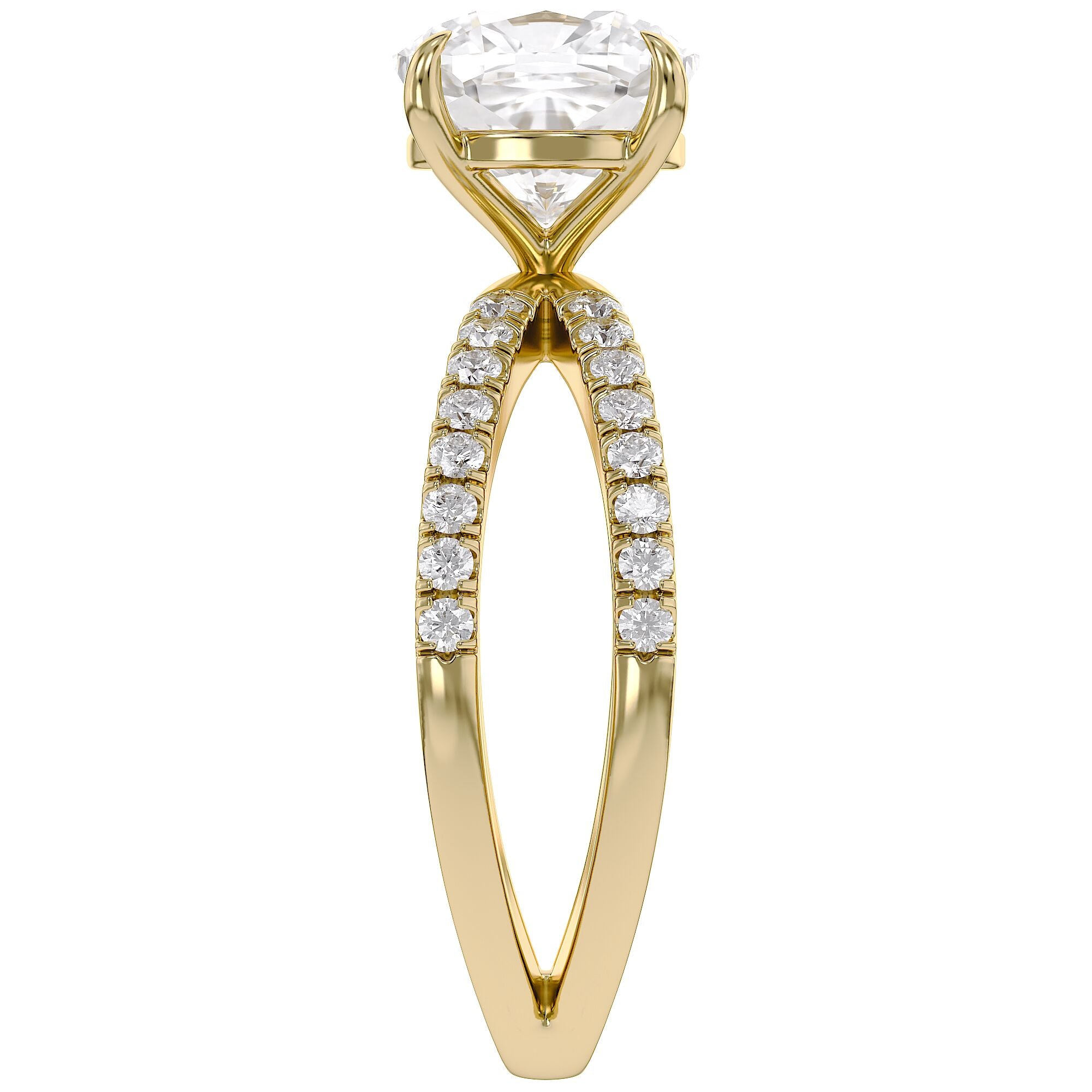 Cushion Solitaire Criss Cross Lab Grown Diamond Engagement Ring