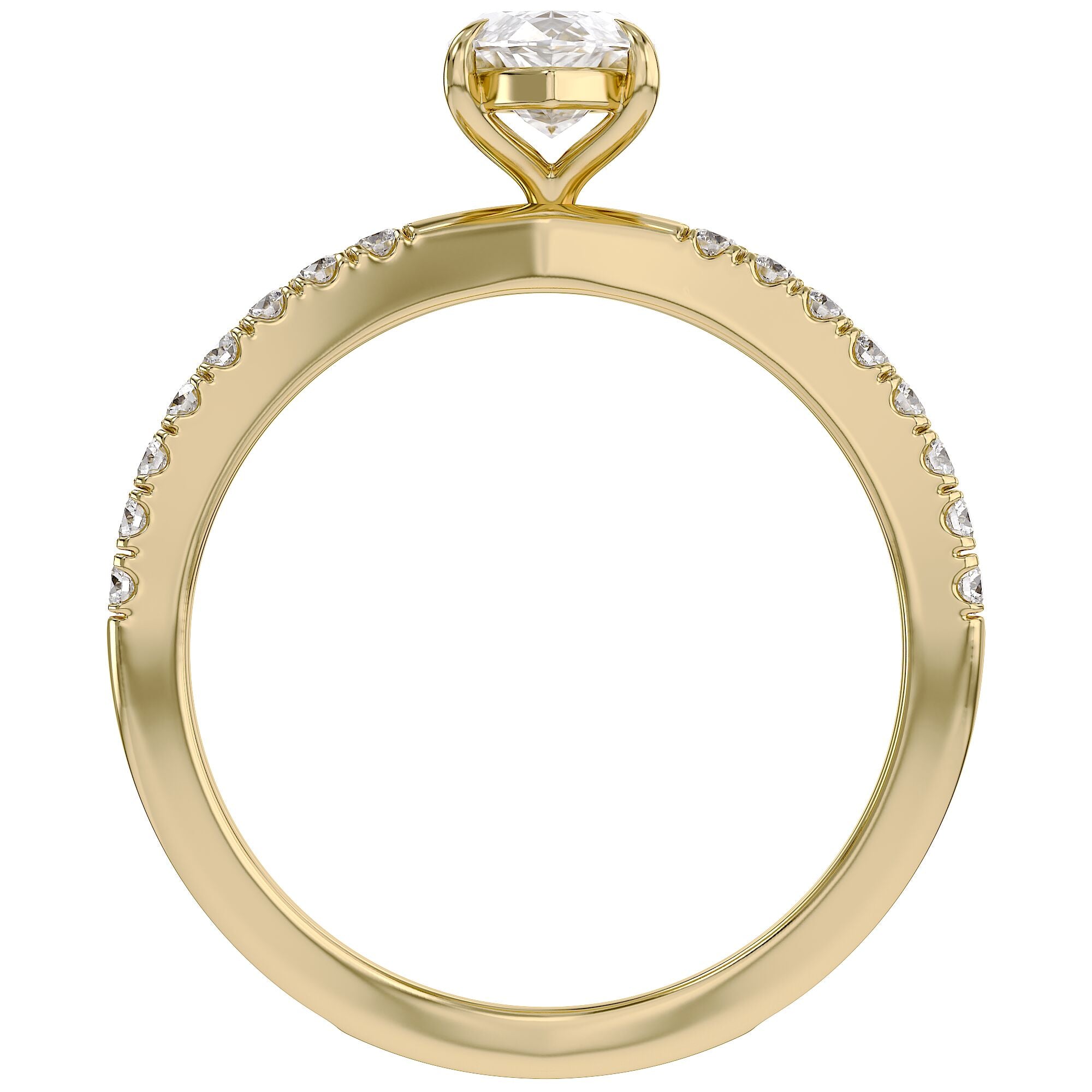 Marquise Solitaire Criss Cross Lab Grown Diamond Engagement Ring