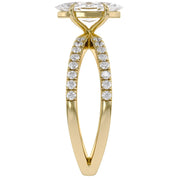 Marquise Solitaire Criss Cross Lab Grown Diamond Engagement Ring