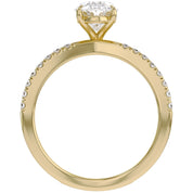 Oval Solitaire Criss Cross Lab Grown Diamond Engagement Ring