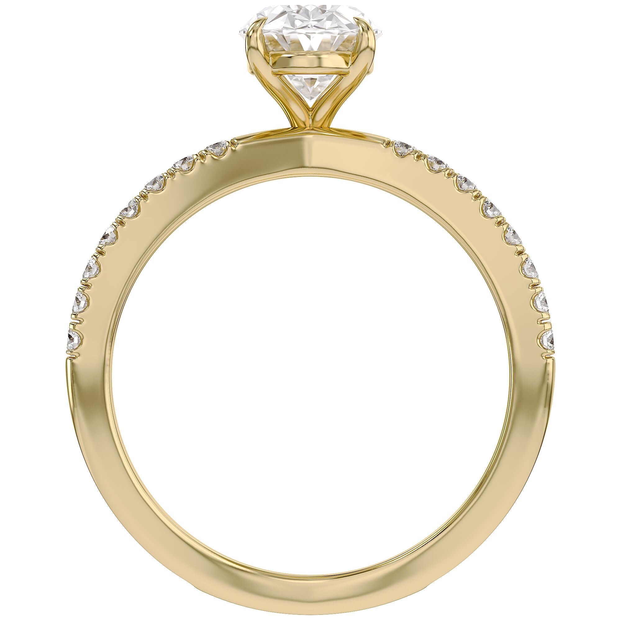 Oval Solitaire Criss Cross Lab Grown Diamond Engagement Ring