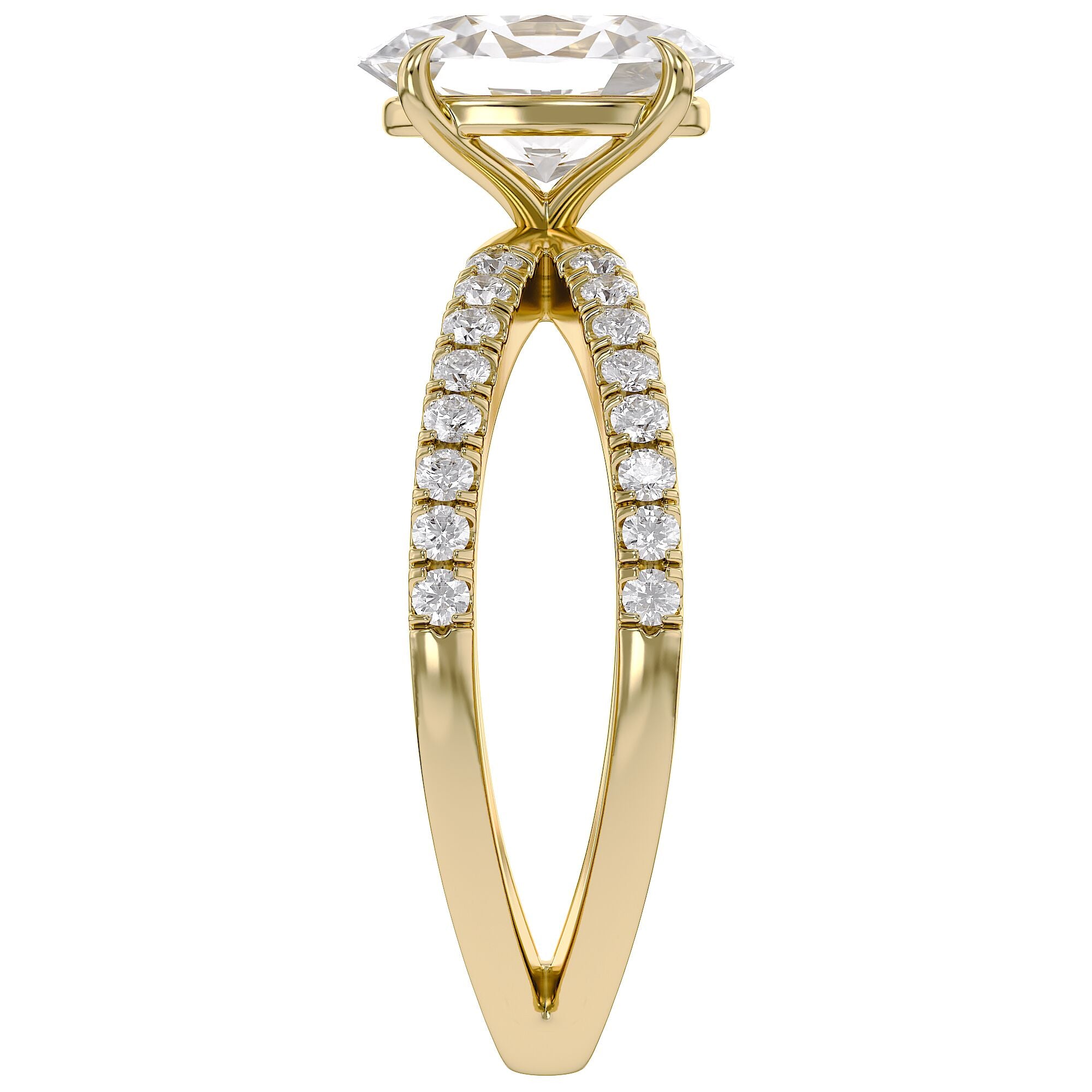 Oval Solitaire Criss Cross Lab Grown Diamond Engagement Ring
