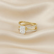Radiant Solitaire Criss Cross Lab Grown Diamond Engagement Ring