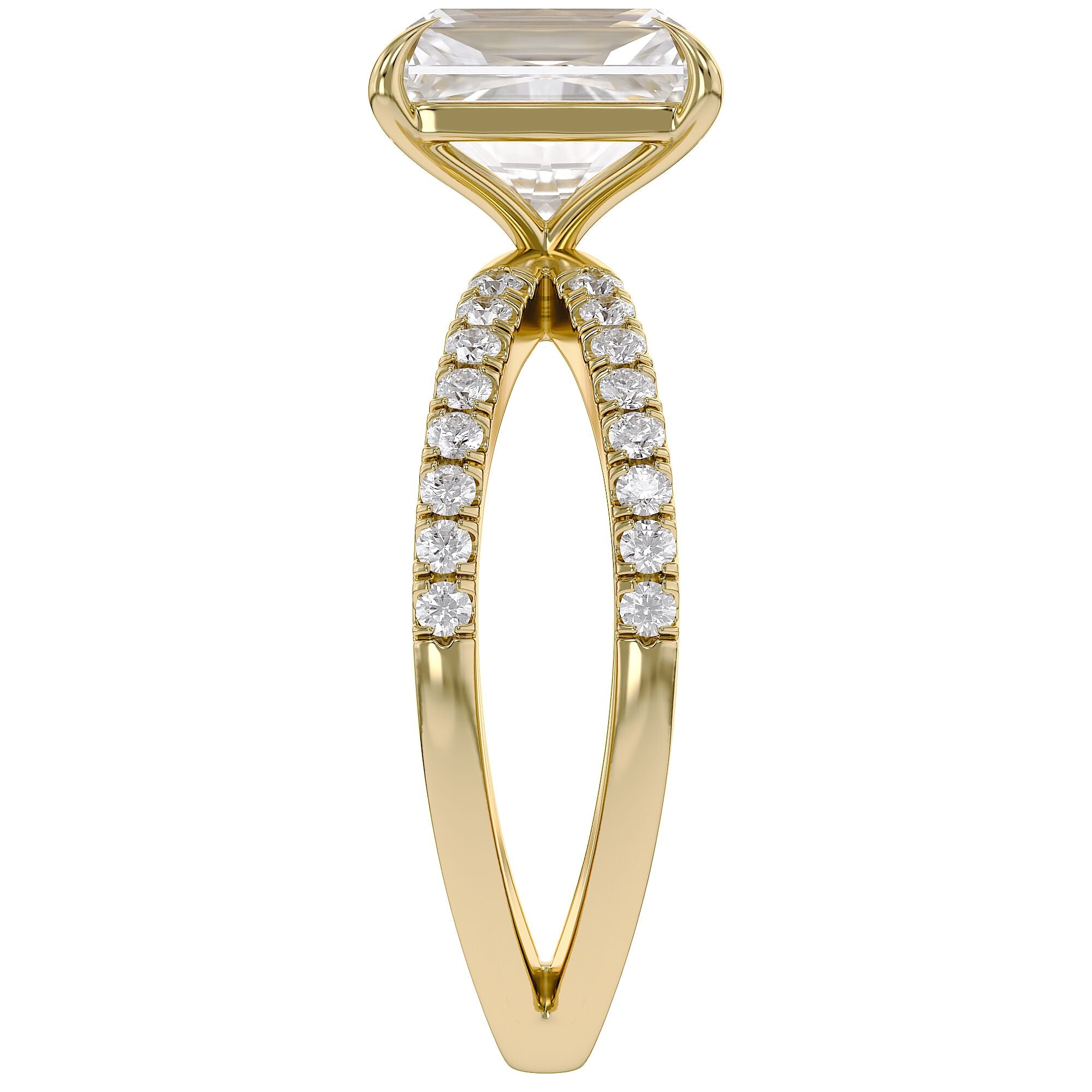 Radiant Solitaire Criss Cross Lab Grown Diamond Engagement Ring