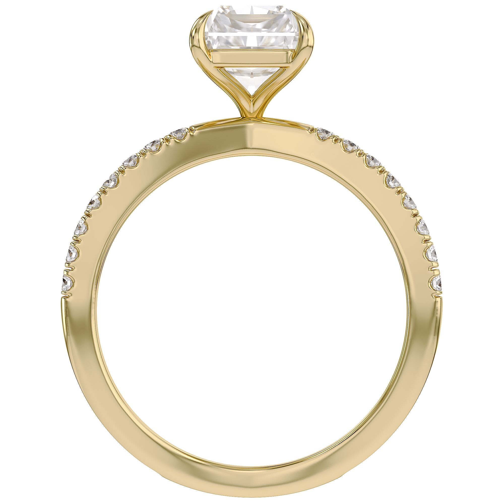 Radiant Solitaire Criss Cross Lab Grown Diamond Engagement Ring