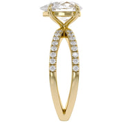 Pear Solitaire Criss Cross Lab Grown Diamond Engagement Ring