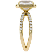 Radiant Halo Solitaire Criss Cross Lab Grown Diamond Engagement Ring