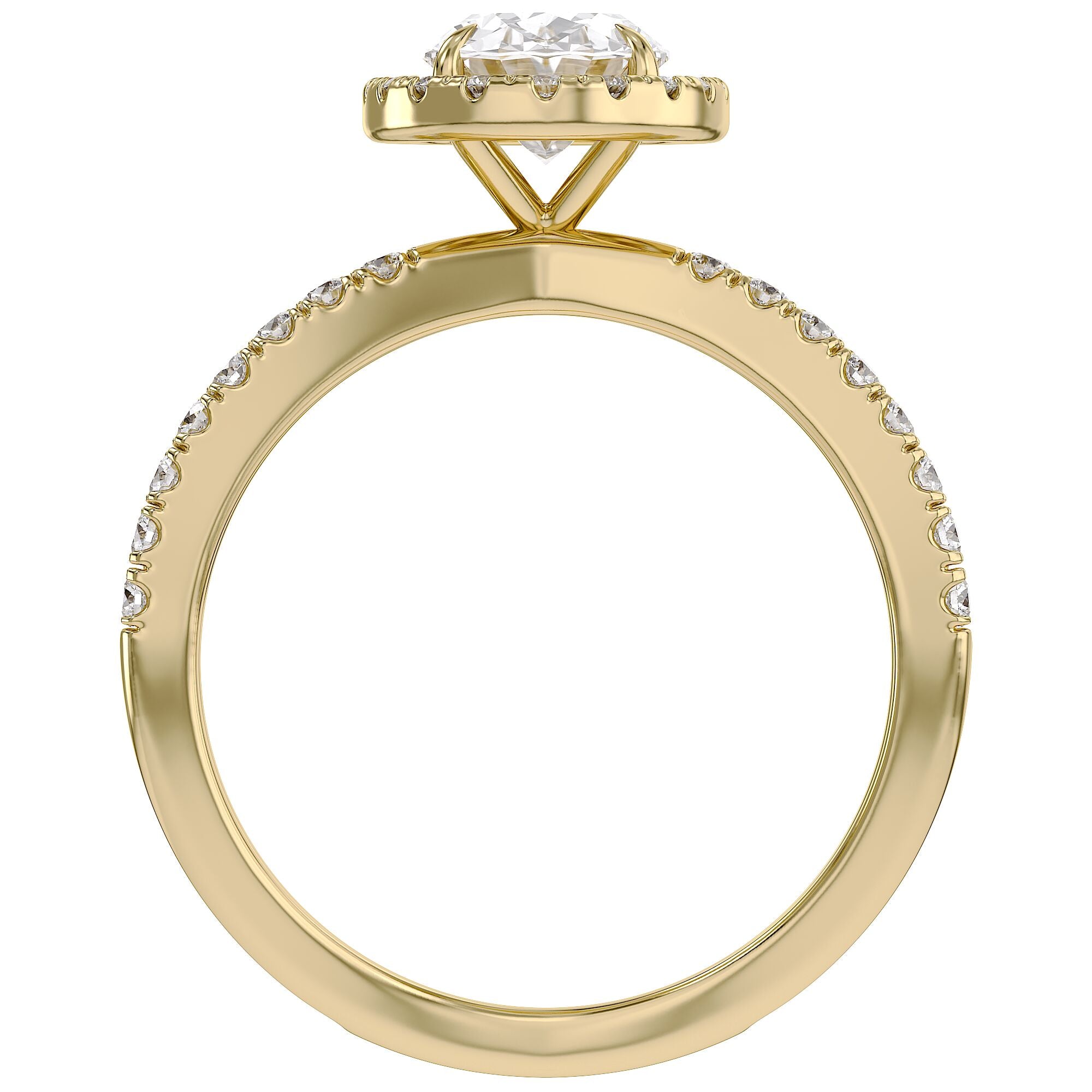 Oval Halo Solitaire Criss Cross Lab Grown Diamond Engagement Ring