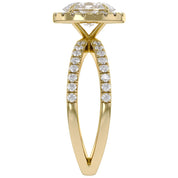 Oval Halo Solitaire Criss Cross Lab Grown Diamond Engagement Ring
