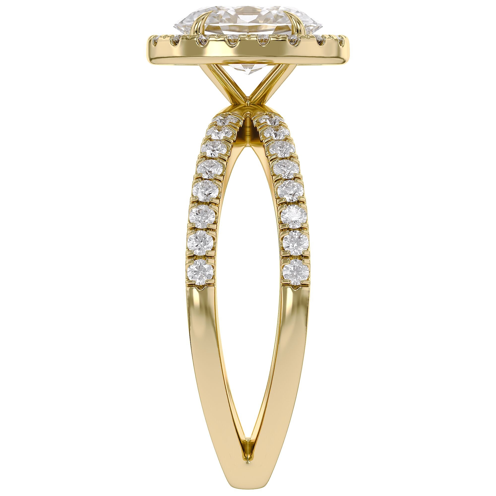 Oval Halo Solitaire Criss Cross Lab Grown Diamond Engagement Ring