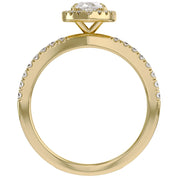 Marquise Halo Solitaire Criss Cross Lab Grown Diamond Engagement Ring