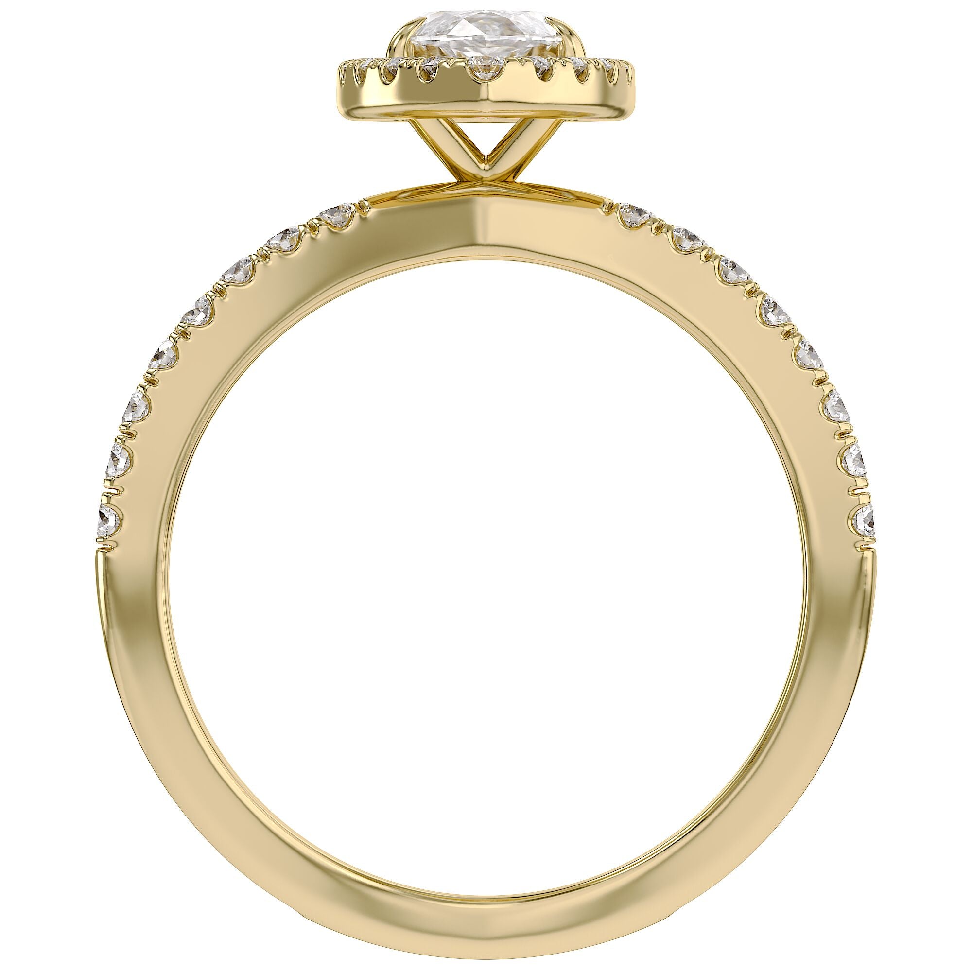 Marquise Halo Solitaire Criss Cross Lab Grown Diamond Engagement Ring