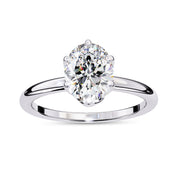6 Prong Oval Solitaire Lab Grown Diamond Engagement Ring