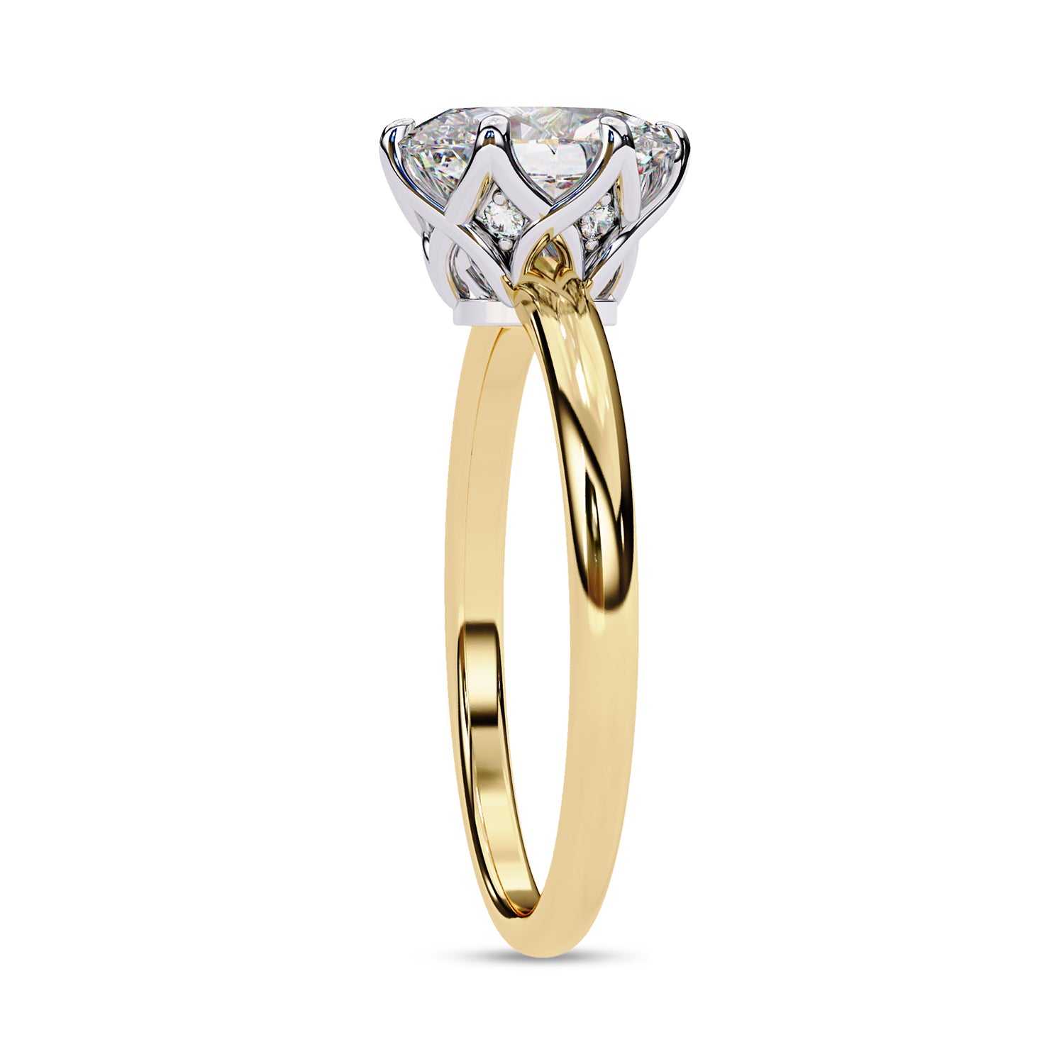 6 Prong Oval Solitaire Lab Grown Diamond Engagement Ring