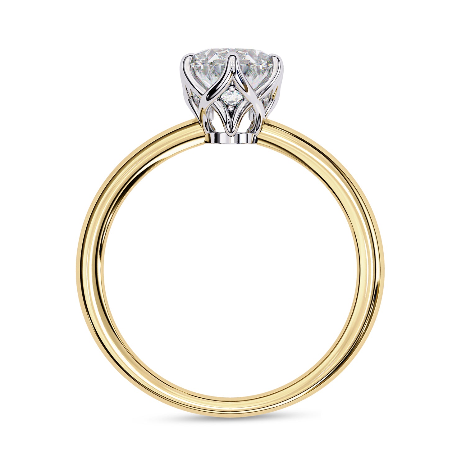 6 Prong Oval Solitaire Lab Grown Diamond Engagement Ring