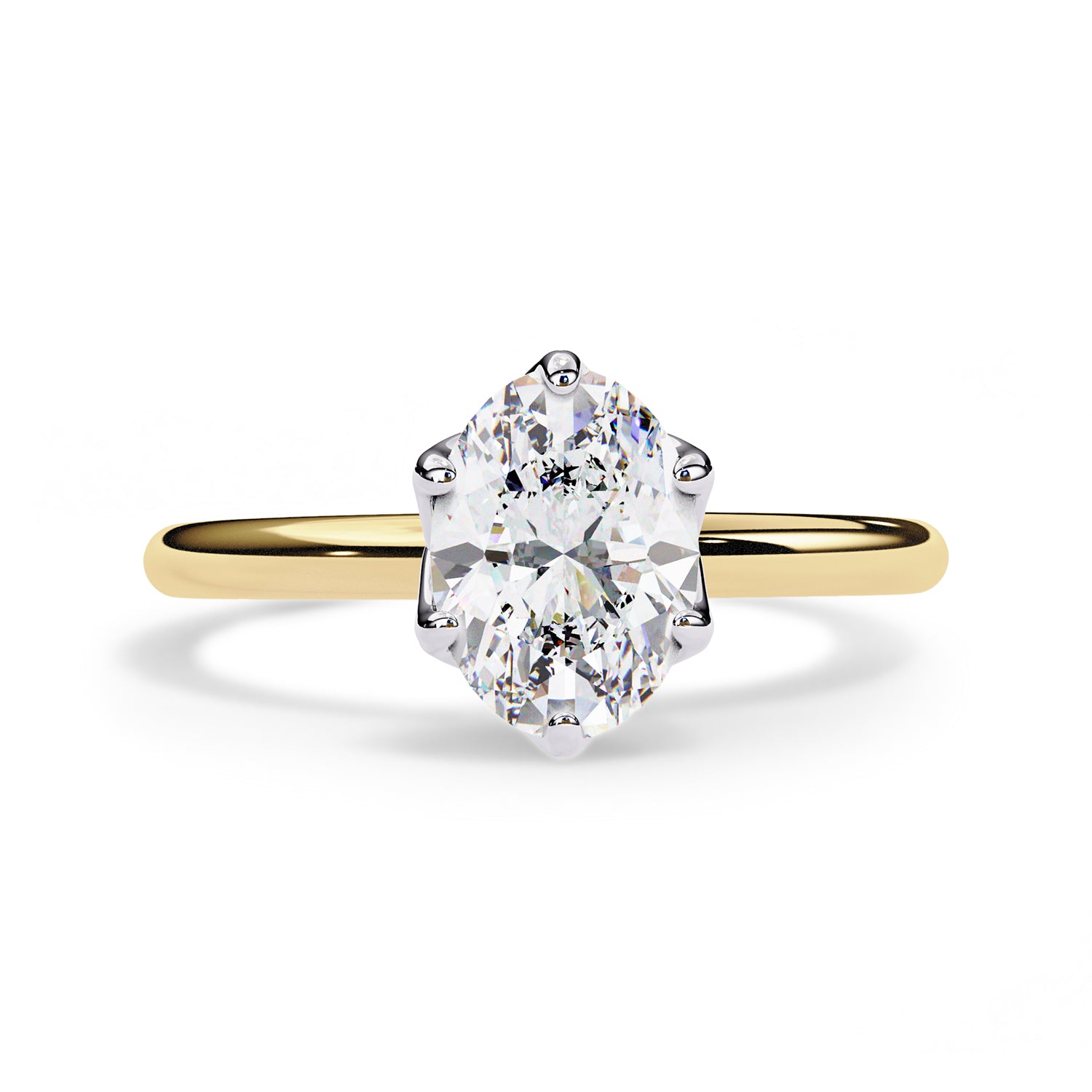 6 Prong Oval Solitaire Lab Grown Diamond Engagement Ring