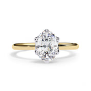 6 Prong Oval Solitaire Lab Grown Diamond Engagement Ring