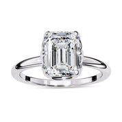6 Prong Emerald Solitaire Lab Grown Diamond Engagement Ring