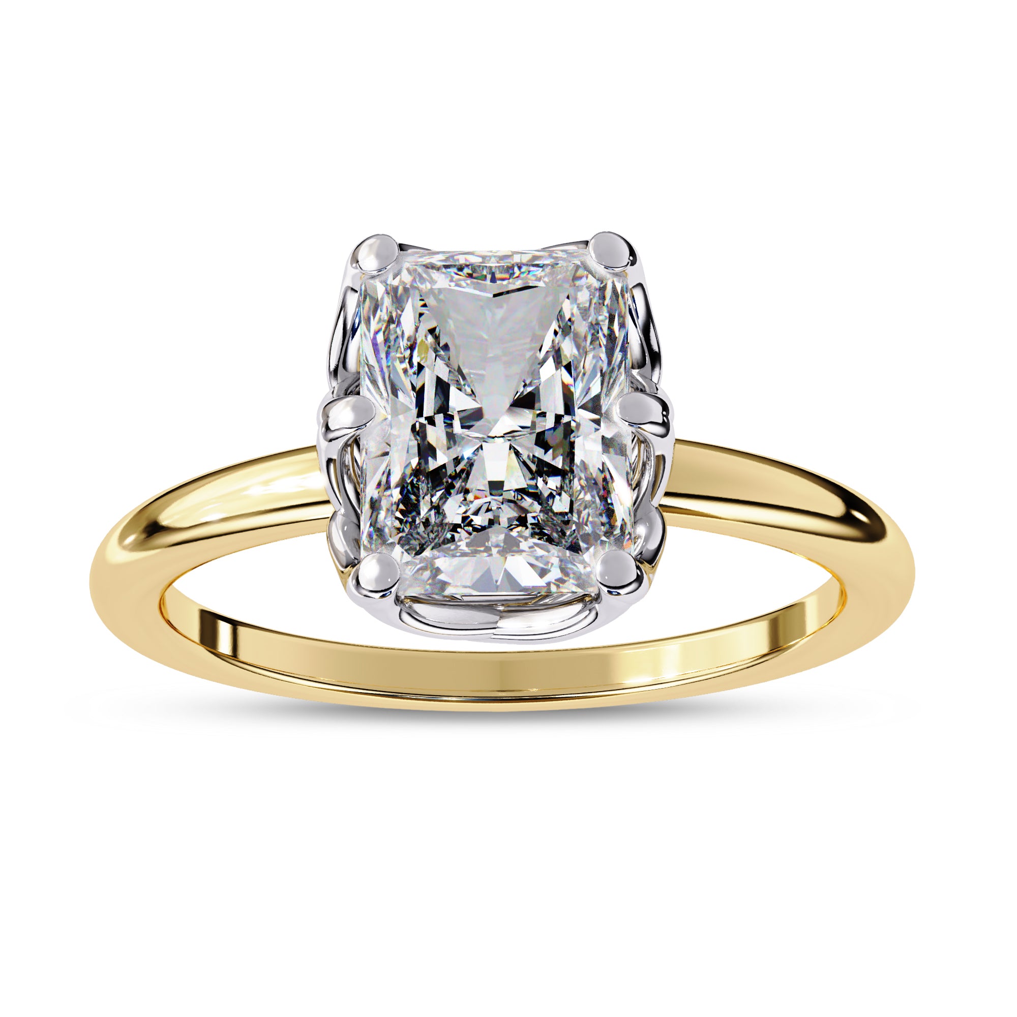 6 Prong Radiant Solitaire Lab Grown Diamond Engagement Ring