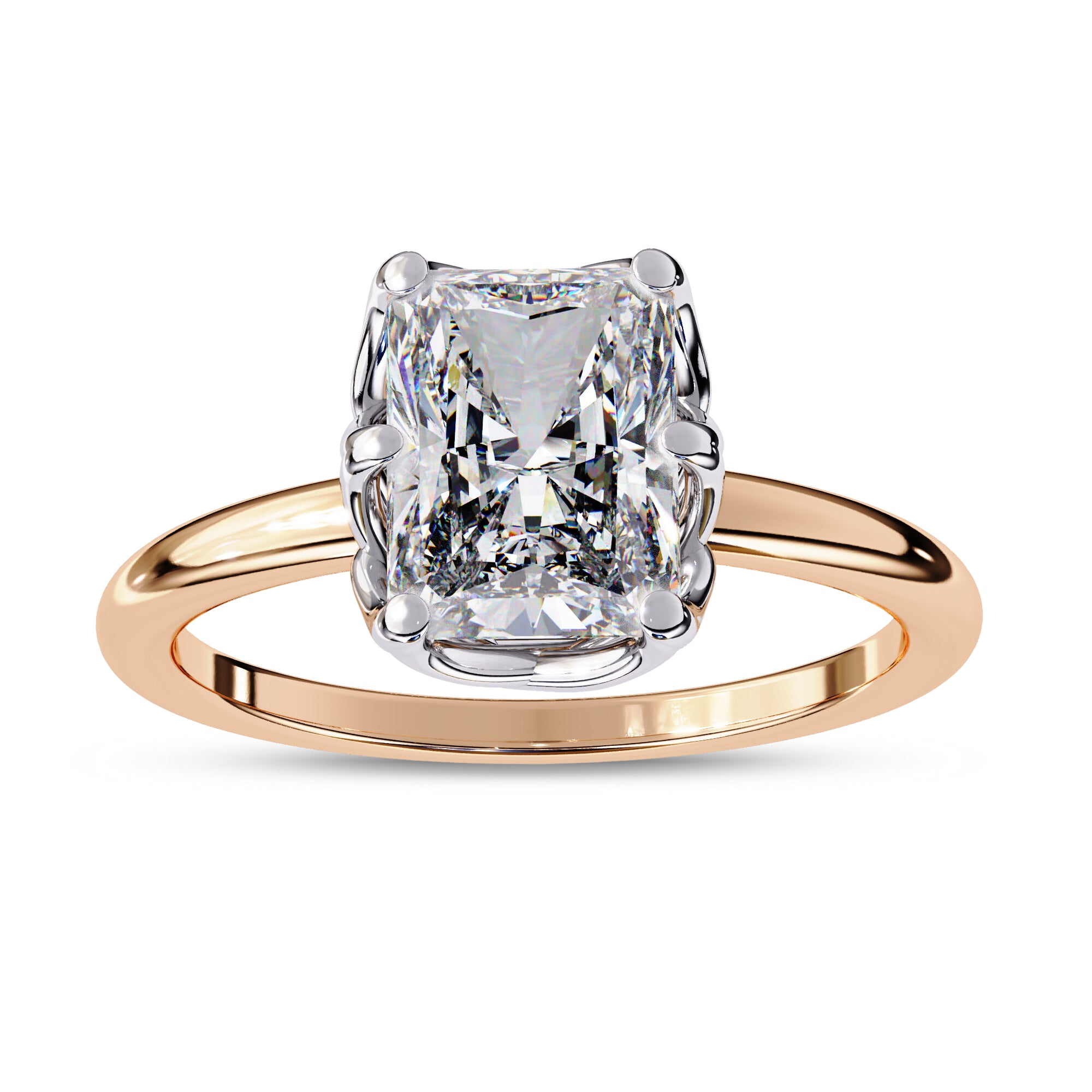 6 Prong Radiant Solitaire Lab Grown Diamond Engagement Ring