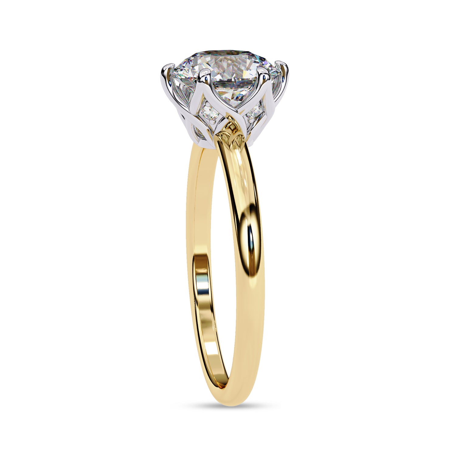 6 Prong Round Solitaire Lab Grown Diamond Engagement Ring