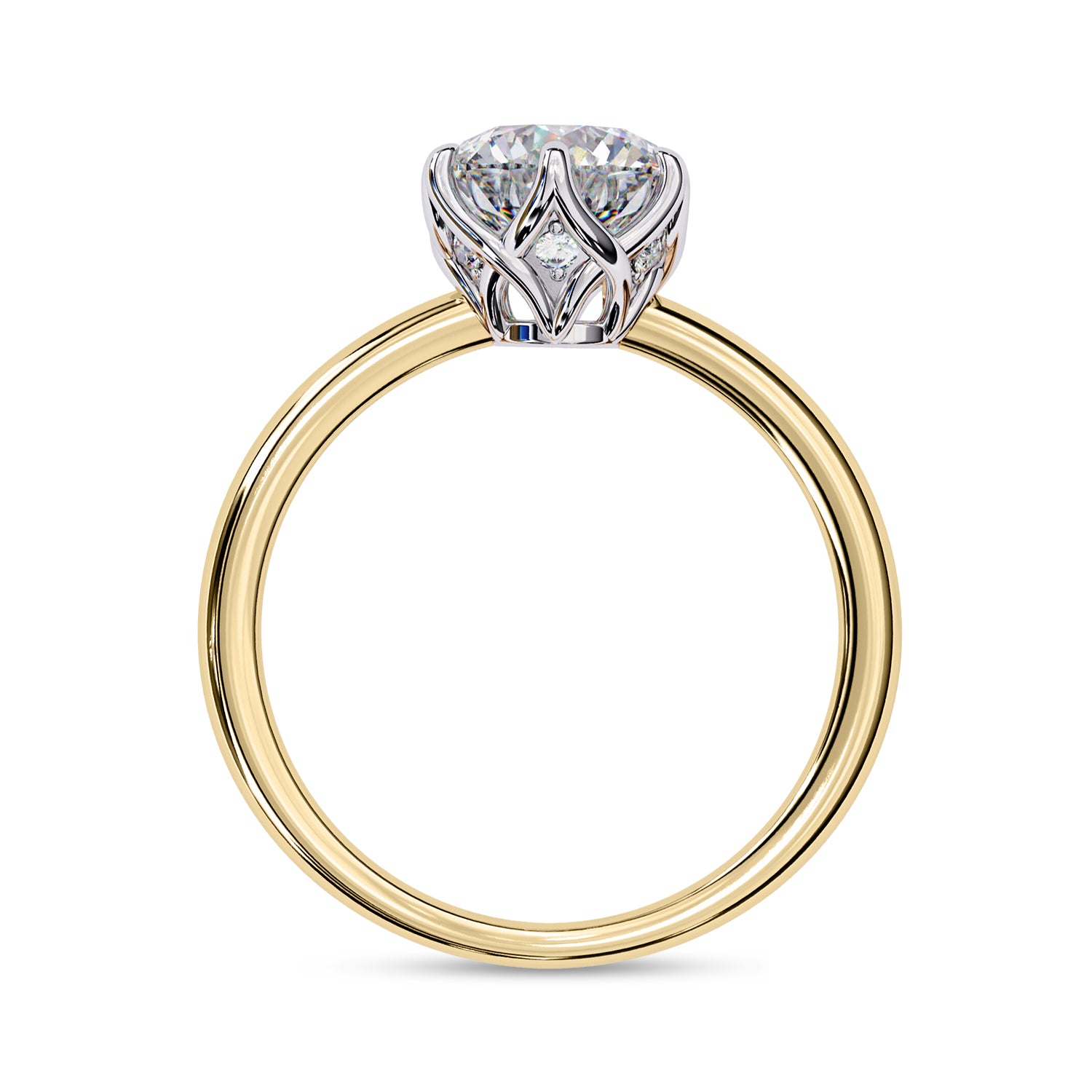 6 Prong Round Solitaire Lab Grown Diamond Engagement Ring