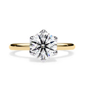 6 Prong Round Solitaire Lab Grown Diamond Engagement Ring