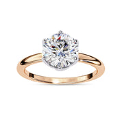 6 Prong Round Solitaire Lab Grown Diamond Engagement Ring