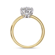 6 Prong Pear Solitaire Lab Grown Diamond Engagement Ring