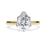 6 Prong Pear Solitaire Lab Grown Diamond Engagement Ring
