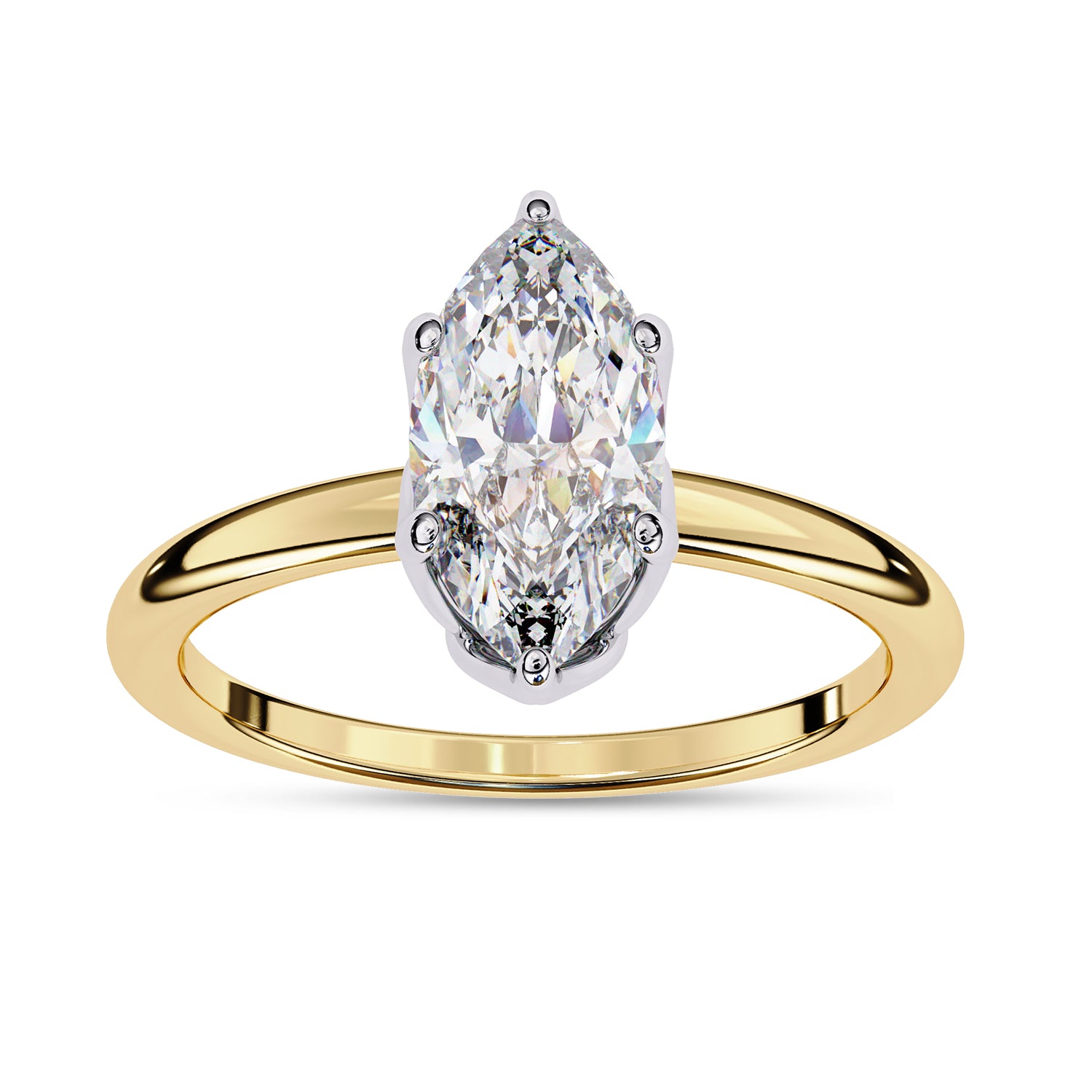 6 Prong Marquise Solitaire Lab Grown Diamond Engagement Ring