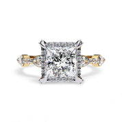 Princess Hidden Halo Solitare Engagement Lab Grown Diamond Ring