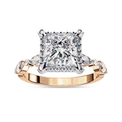 Princess Hidden Halo Solitare Engagement Lab Grown Diamond Ring