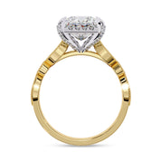Princess Hidden Halo Solitare Lab Grown Diamond Beaded Engagement Ring