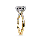 Criss Cross Hidden Halo Solitaire Lab Grown Diamond Engagement Ring