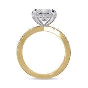 Criss Cross Hidden Halo Solitaire Lab Grown Diamond Engagement Ring