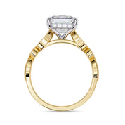 Lab Grown Diamond Hidden Halo Solitare Beaded Engagement Ring