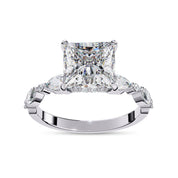 Princess Solitaire Hidden Halo Engagement Lab Grown Diamond Ring