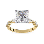 Princess Solitaire Hidden Halo Engagement Lab Grown Diamond Ring