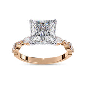 Princess Solitaire Hidden Halo Engagement Lab Grown Diamond Ring