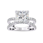 Solitaire Criss Cross Hidden Halo Engagement Lab Grown Diamond Ring