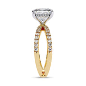 Solitaire Criss Cross Hidden Halo Engagement Lab Grown Diamond Ring