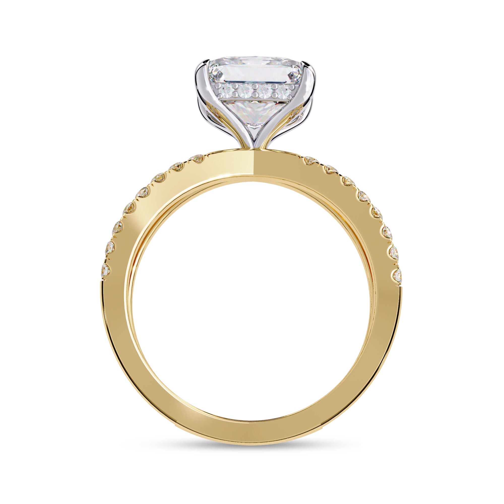 Solitaire Criss Cross Hidden Halo Engagement Lab Grown Diamond Ring