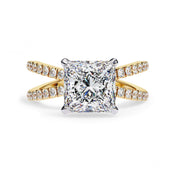 Solitaire Criss Cross Hidden Halo Engagement Lab Grown Diamond Ring