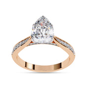 4 Prong Pear Cut Solitaire Engagement Lab Grown Diamond Ring