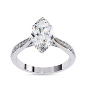 4 Prong Marquise Cut Solitaire Engagement Lab Grown Diamond Ring