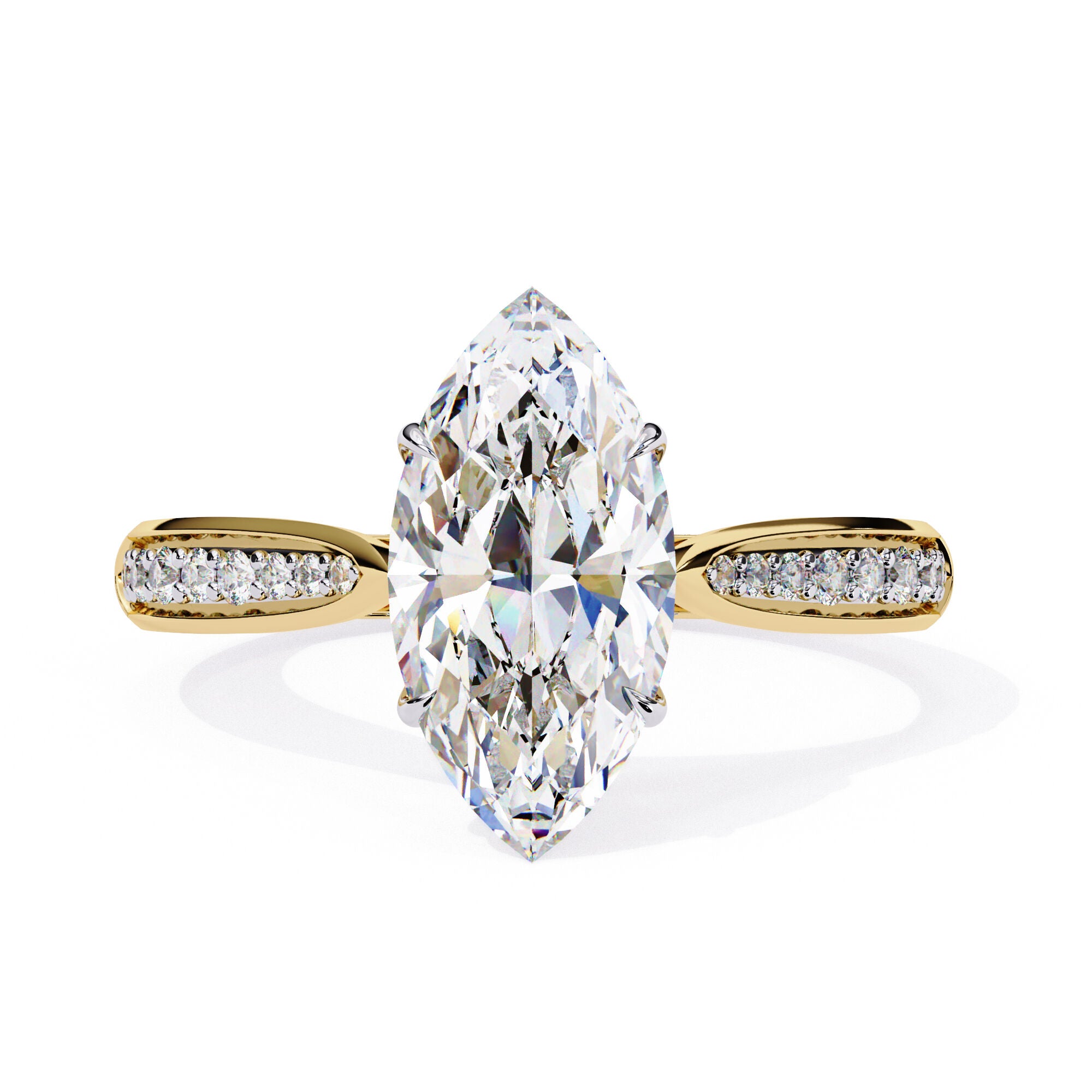 4 Prong Marquise Cut Solitaire Engagement Lab Grown Diamond Ring