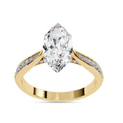 4 Prong Marquise Cut Solitaire Engagement Lab Grown Diamond Ring
