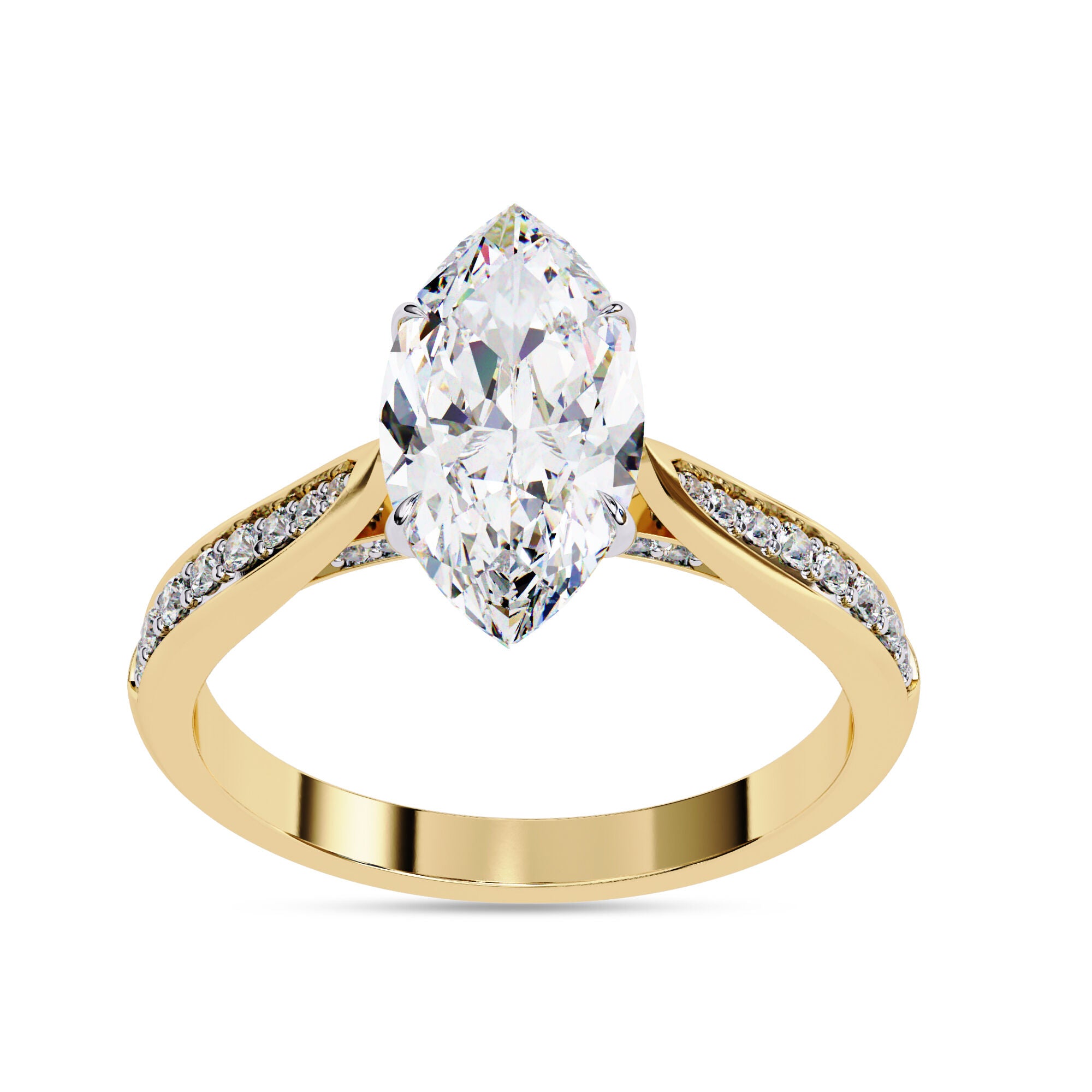 4 Prong Marquise Cut Solitaire Engagement Lab Grown Diamond Ring